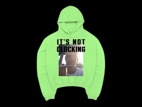 SKYLRK Justin Bieber Coachella 2026 It's Not Clocking Hoodie Bright Green