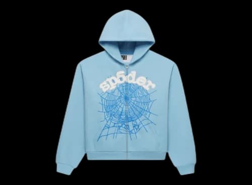 Sp5der OG Web Zip Up Hoodie (SS26) Sky Blue