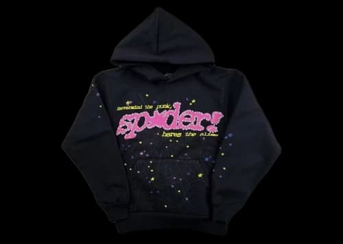 Sp5der P*NK V2 Hoodie Black