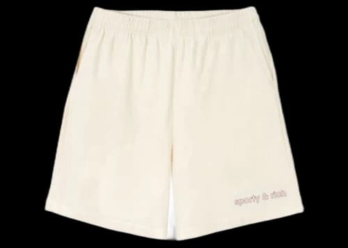 Sporty & Rich Avant Garde Logo Gym Short Cream/Merlot