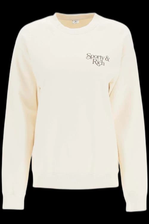 Sporty & Rich Country Club Crewneck Sweatshirt Cream/Brown