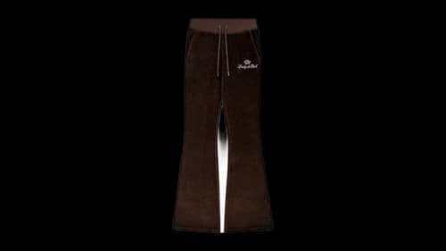 Sporty & Rich Juicy Script Velour Sweatpants Chocolate