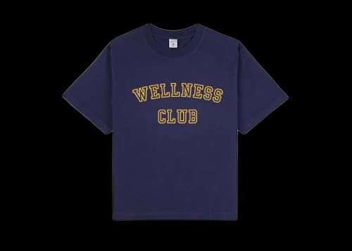 Sporty & Rich x adidas Originals Wellness Club Cropped Tee Navy/Gold