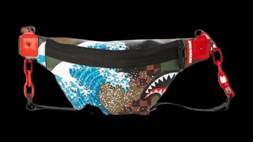 Sprayground Camokawa Wave Shark Crossbody Multicolor