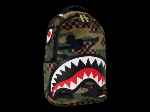 Sprayground Fur Sip Camo Backpack Black Green Brown