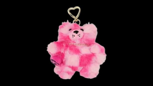 Sprayground Furzilla Shark Pink Check Keychain Multicolor