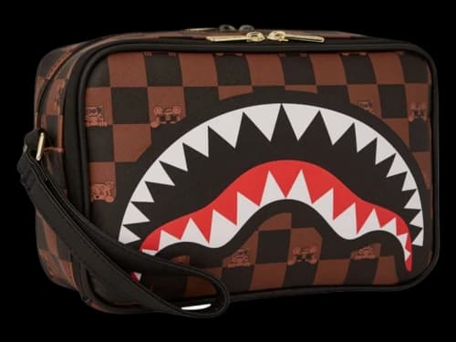 Sprayground Peeking Character Check Toiletry Toiletry Black Brown