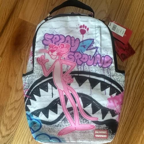 Sprayground Pink Panther Painting Sharkmouth Backpack
