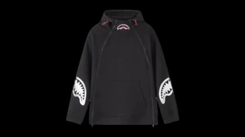 Sprayground Shark Double Zipped Hoodie Black