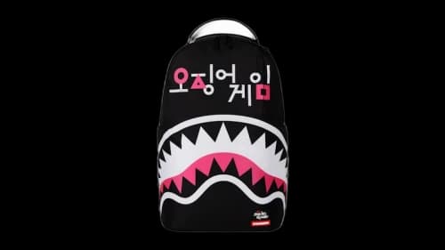 Sprayground Squid Game Collab Logo Lockup Backpack Multicolor