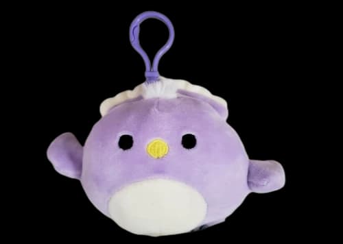 Squishmallow Backpack Clip Ons Pillow (Elina The Purple Peacock) 3.5 Inch Plush
