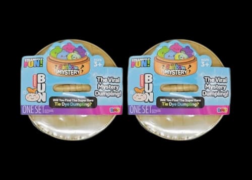 Squishy Bun Rainbow Mystery Squishy "Dumpling" (Tie Dye Chase Version) Blind Box 2x Lot