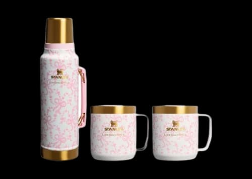 Stanley 1913 x LoveShackFancy Holiday The Everyday 1.5qt Cocoa Set Coquette Bow Chantilly