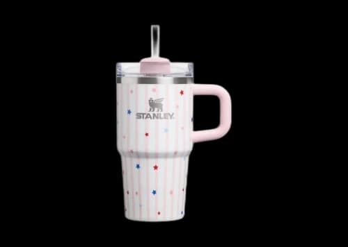 Stanley Flowstate Quencher 20oz Tumbler Pink Starry Stripes