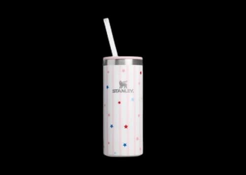 Stanley Slim All-Occasions 10oz Can Chiller with Lid and Straw Pink Starry Stripes
