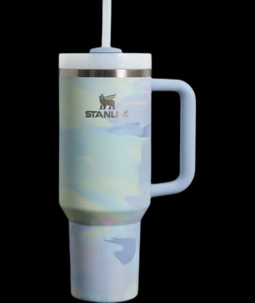 Stanley The Clean Slate Flowstate Quencher 40oz Tumbler Cool Serene Brushstroke