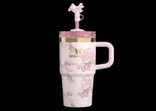 Stanley x LoveShackFancy Flowstate Quencher 20oz Tumbler Pink Mink