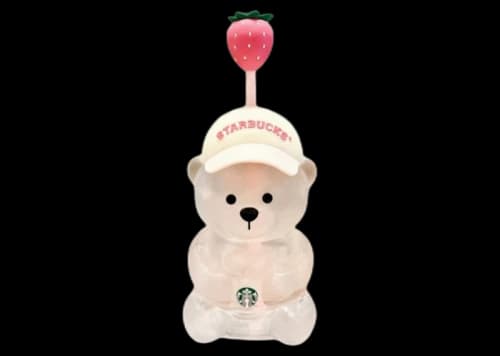 Starbucks Pink Bearista Glass Tumbler Cup
