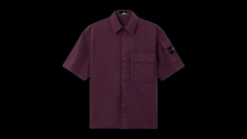 Stone Island 1100007 Supima Cotton Twill Stretch-TC Shirt Amaranth