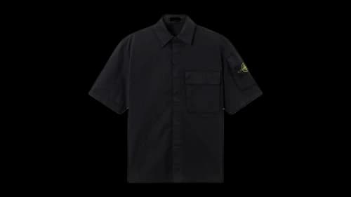 Stone Island 1100007 Supima Cotton Twill Stretch-TC Shirt Black