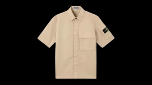 Stone Island 1100007 Supima Cotton Twill Stretch-TC Shirt Desert