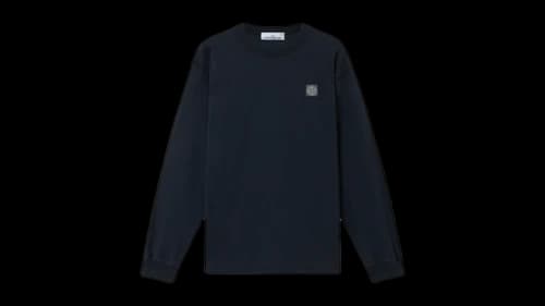 Stone Island 2100030 Organic Cotton Jersey Fissato Effect T-Shirt Navy Blue