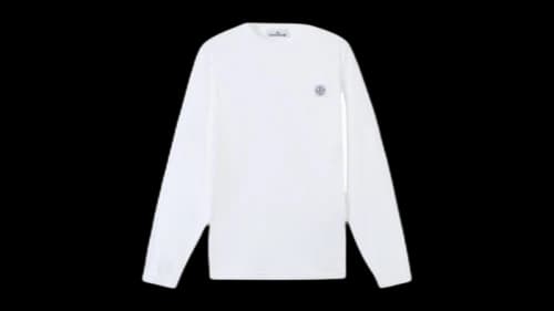 Stone Island 2100030 Organic Cotton Jersey Fissato Effect T-Shirt White