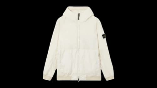 Stone Island 4100013 Crinkle Reps NY Recycled Nylon Jacket Ivory