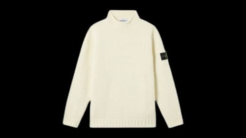 Stone Island 5100019 Cotton Chenille Knit Ivory