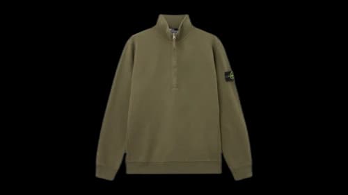 Stone Island 6100068 Brushed Organic Cotton Fleece Military Green