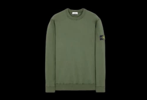 Stone Island 63020 Brushed Cotton Fleece Crewneck Sage (FW21)