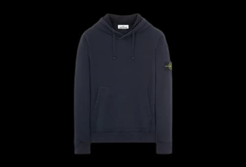 Stone Island 64120 Brushed Cotton Fleece Hooded Sweatshirt Navy (FW21)