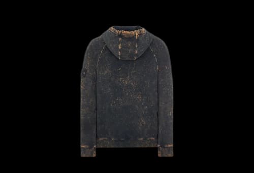 Stone Island Cotton Fleece + Off-Dye OVD Treatment Garment Dyed Black (SS22)