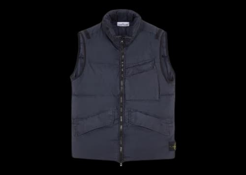 Stone Island G0123 Garment Dyed Crinkle Reps R-NY Down Gilet Blue