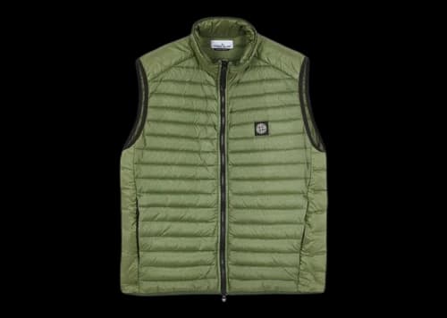 Stone Island G0224 Loom Woven Chambers R-Nylon Down-TC Gilet Olive Green