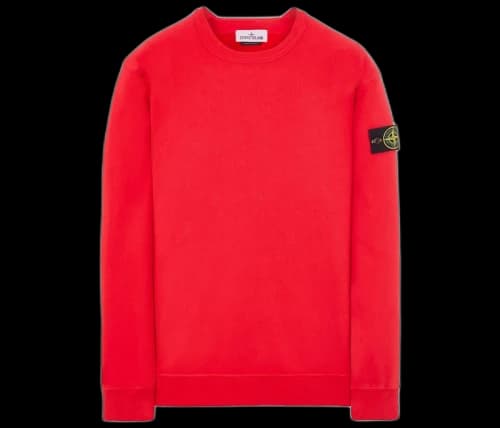 Stone Island Logo Appliqued Cotton Sweatshirt Red