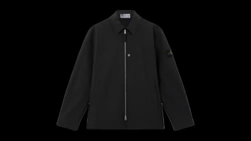 Stone Island Q100003 Soft Shell-R E.Dye Technology Recycled Polyester Jacket Black