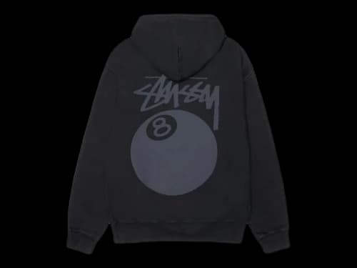 Stussy 8 Ball Pigment Dyed Hoodie Black