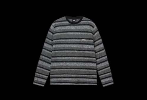 Stussy Baja Stripe LS Crew Black (FW22)