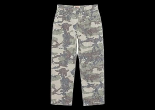 Stussy Big Ol' Camo Canvas Needlepunch Jean Woodland Camo