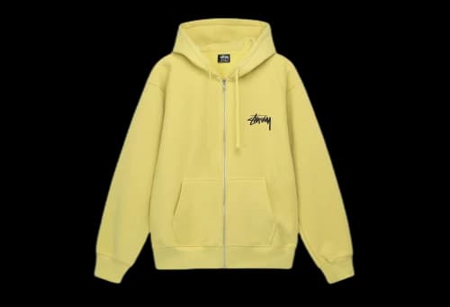 Stussy Burning Stock Zip Hoodie Yellow (SS23)