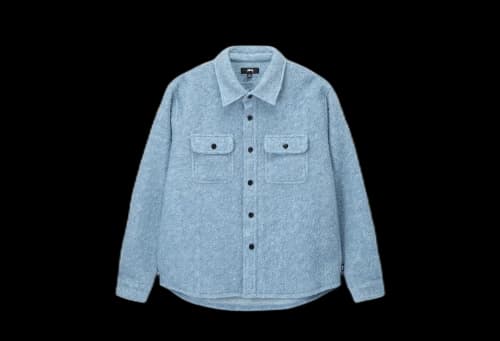 Stussy Casentino Wool CPO Shirt Light Blue (FW22)
