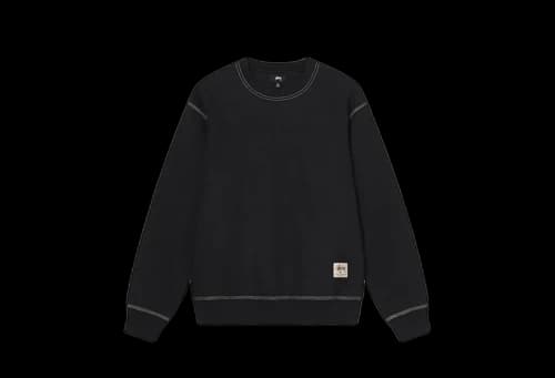 Stussy Contrast Stitch Label Crew Black 22 (FW22)