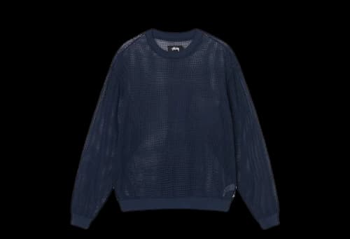 Stussy Cotton Mesh LS Crew Navy (FW22)