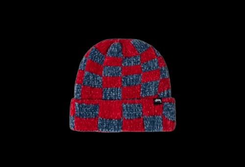 Stussy Crochet Checkered Beanie Red (FW22)