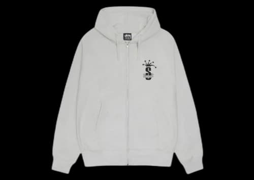 Stussy Crown Band Zip Hoodie Fog