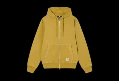 Stussy Double Face Label Zip Hoodie Butter (FW22)