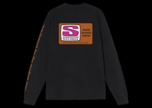 Stussy Equipment Company Pigment Dyed L/S Tee Black