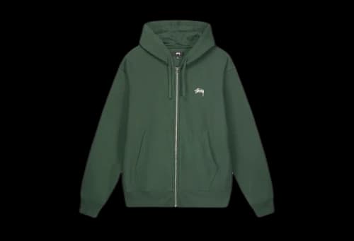 Stussy Overdyed Stock Logo Zip Hoodie Forest (FW22)