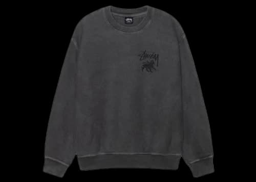 Stussy Rasta Lion Pigment Dyed Crew Black